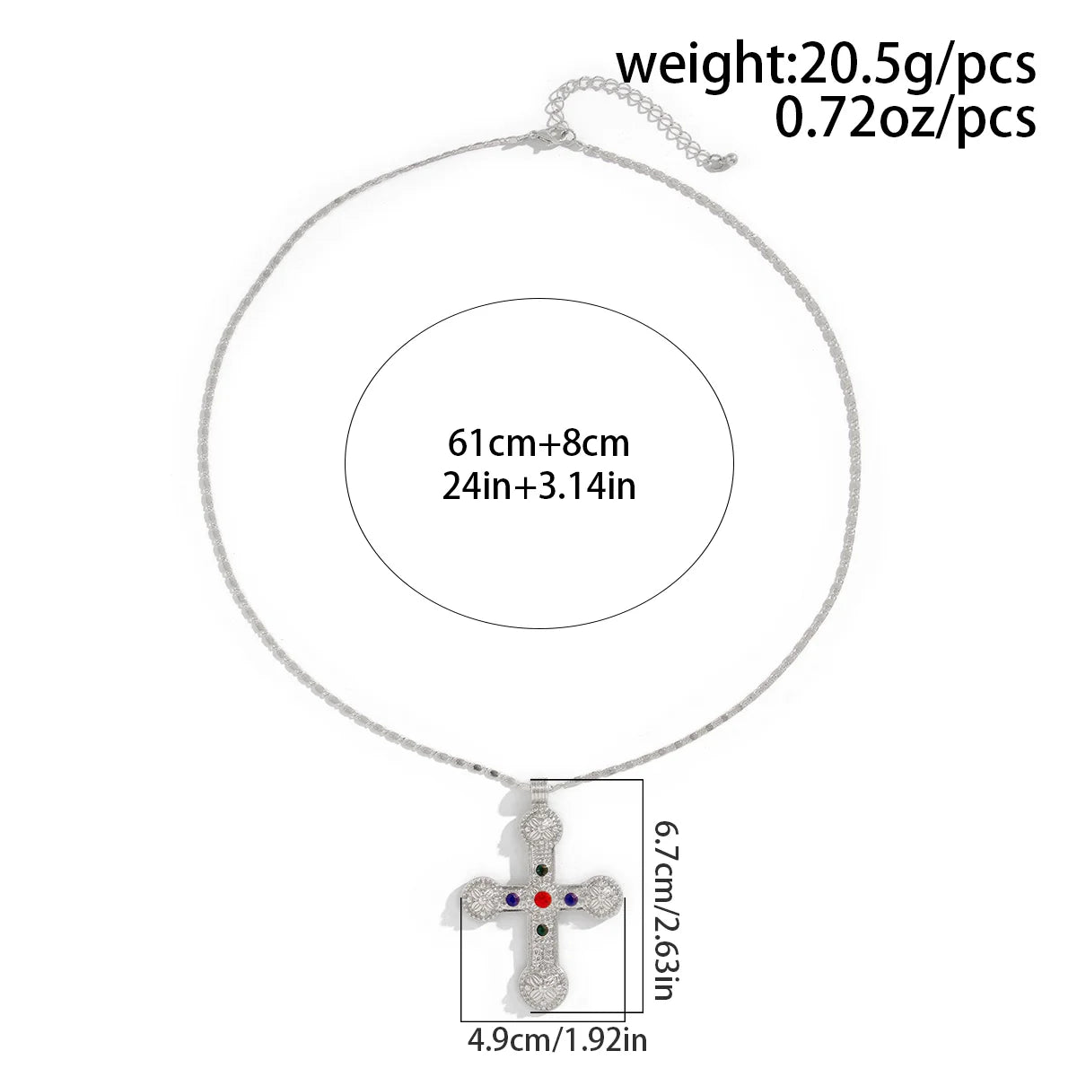 Ingemark Creative Big Cross Jesus Pendant Choker Necklace for Women Men Fashion Statement Goth Long Chain Aesthetic Jewelry Gift