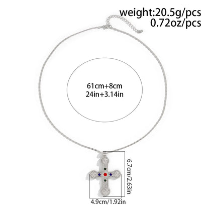 Ingemark Creative Big Cross Jesus Pendant Choker Necklace for Women Men Fashion Statement Goth Long Chain Aesthetic Jewelry Gift