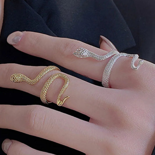 925 Sterling Silver Gold Colour Entanglement Snake Adjustable Rings For Women Ladies Rings Luxury Jewelry Accessories Jewellery