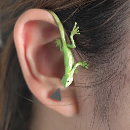 Cute Funny Green Frog Animal Ear Cuff Women's Earrings Without Ear Hole Ear Bone Clamp Girl Jewelry