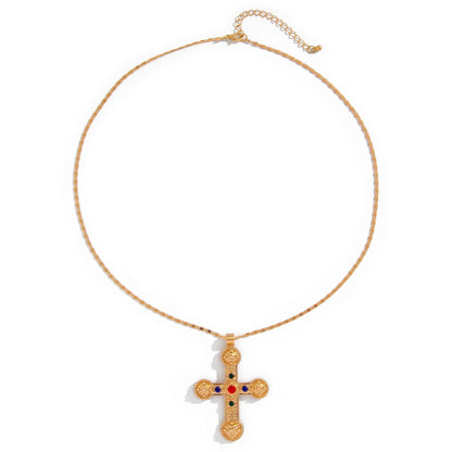 Ingemark Creative Big Cross Jesus Pendant Choker Necklace for Women Men Fashion Statement Goth Long Chain Aesthetic Jewelry Gift