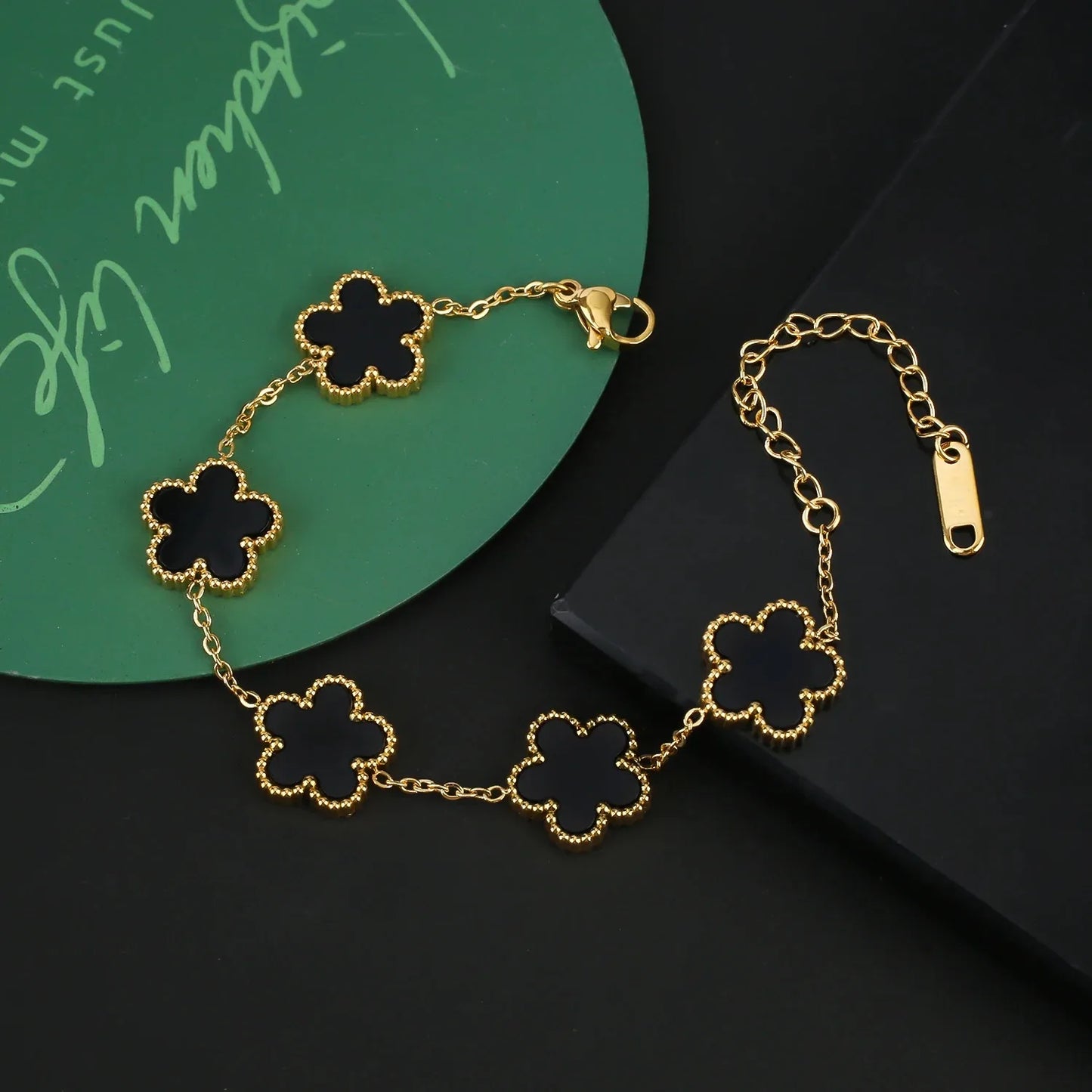 High Quality 316L Metal Laser Five Leaf Flower Charm Bracelet Classic for Woman Stainless Steel Party Jewelry Trend Clover