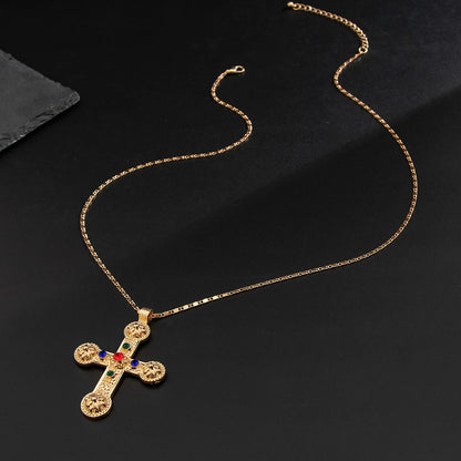 Ingemark Creative Big Cross Jesus Pendant Choker Necklace for Women Men Fashion Statement Goth Long Chain Aesthetic Jewelry Gift