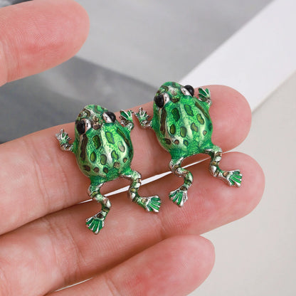 Cute Funny Green Frog Animal Ear Cuff Women's Earrings Without Ear Hole Ear Bone Clamp Girl Jewelry